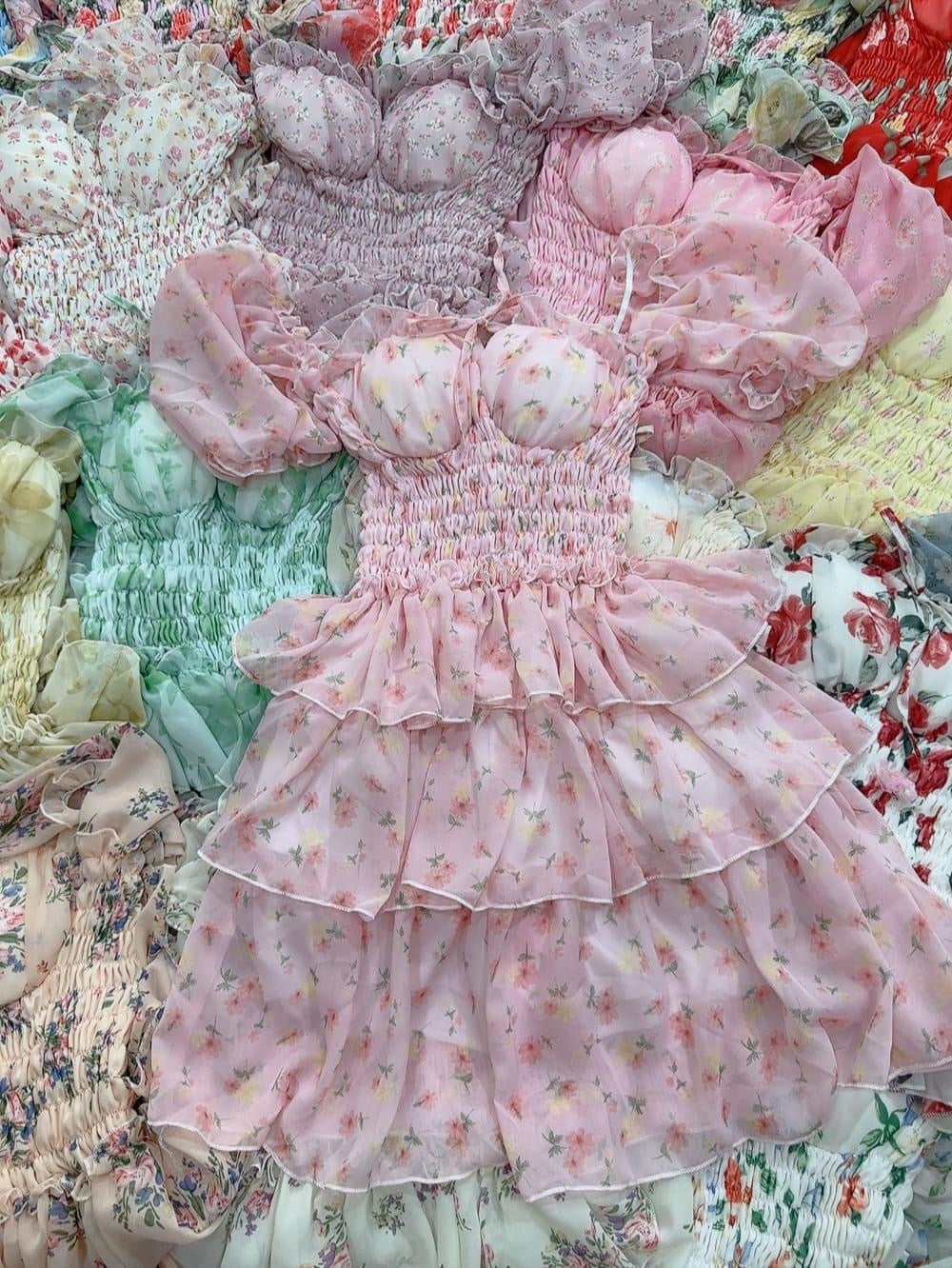 Pastel Floral Smocked Dresses