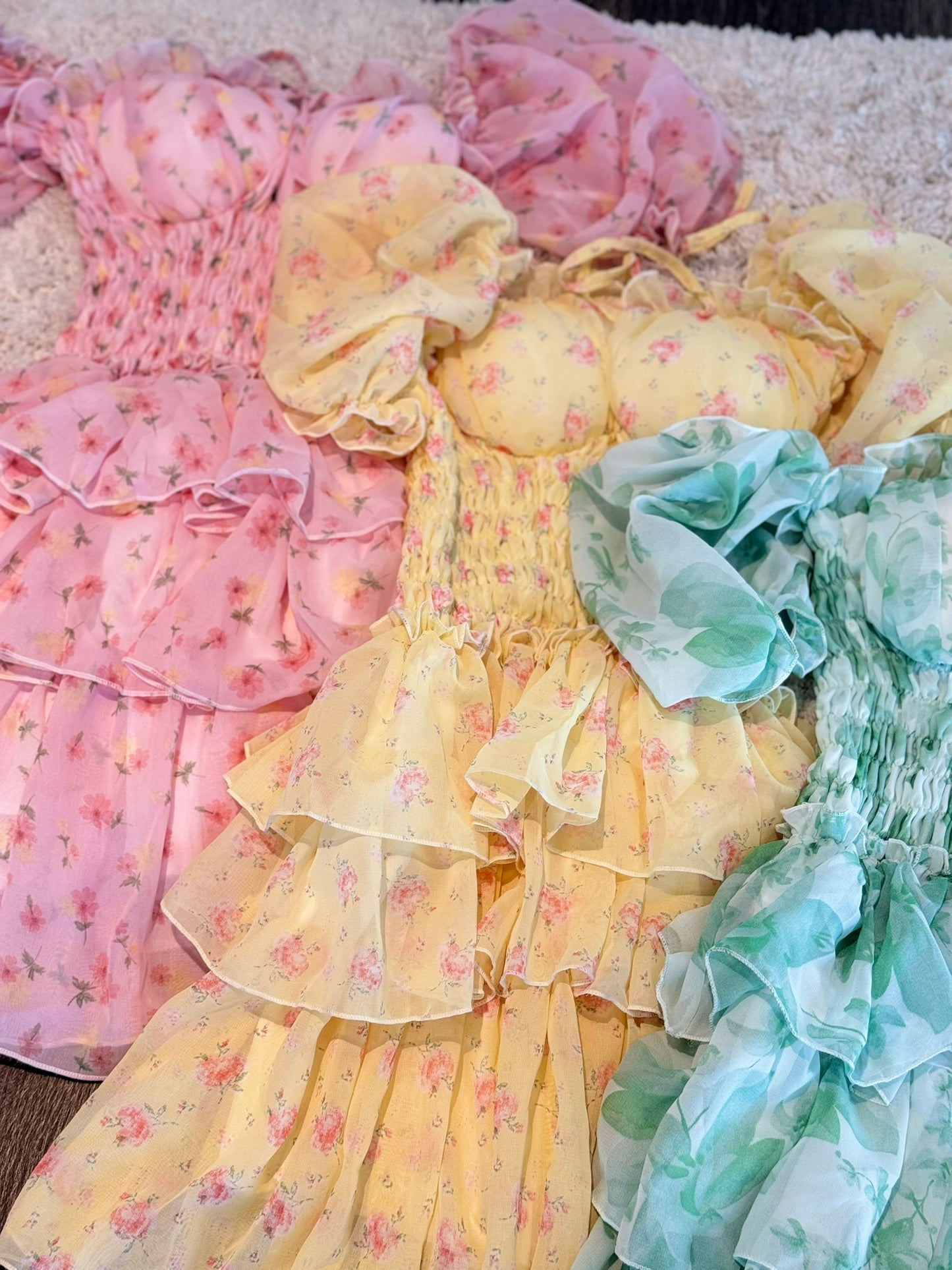 Pastel Floral Smocked Dresses