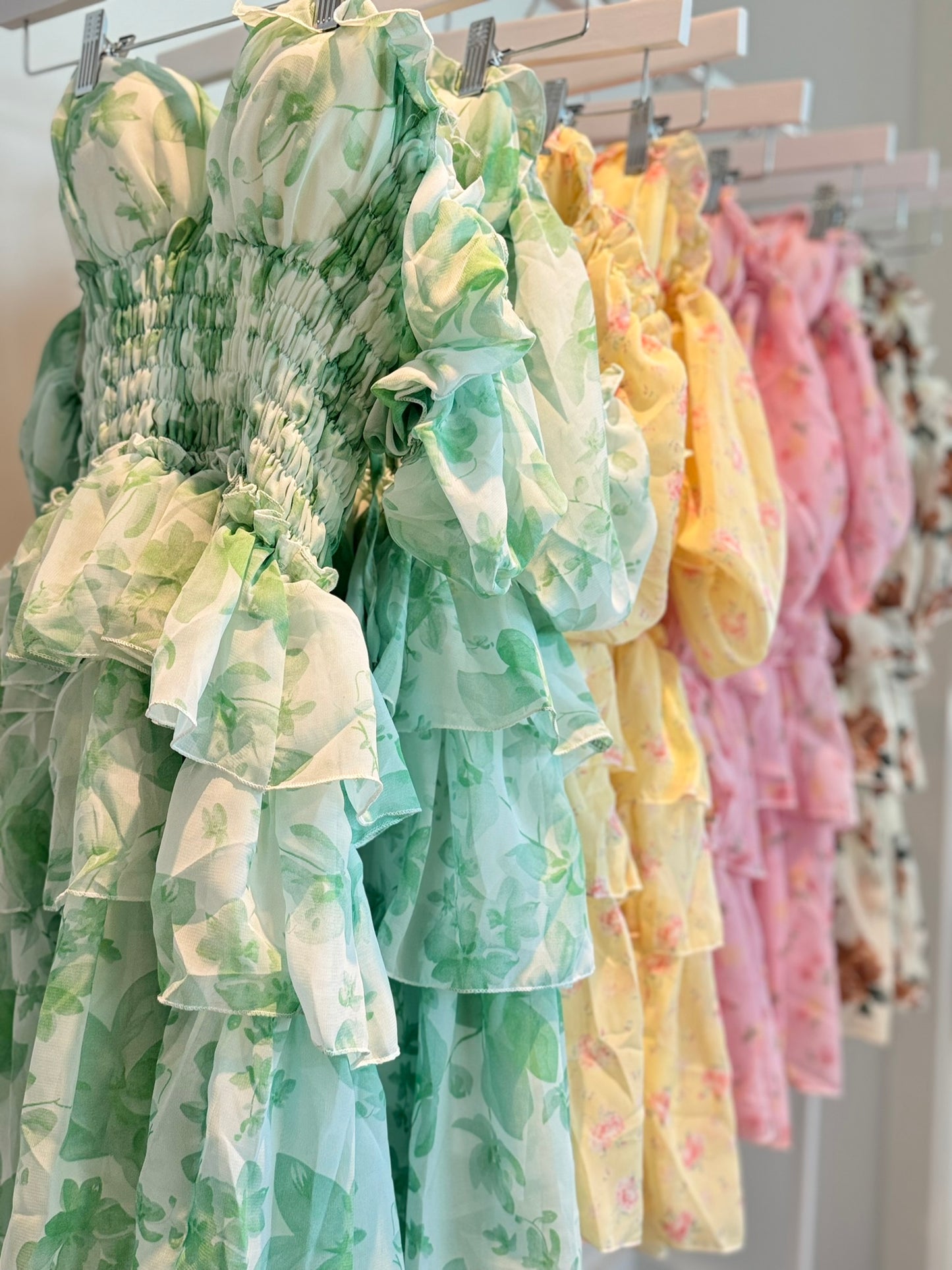 Pastel Floral Smocked Dresses